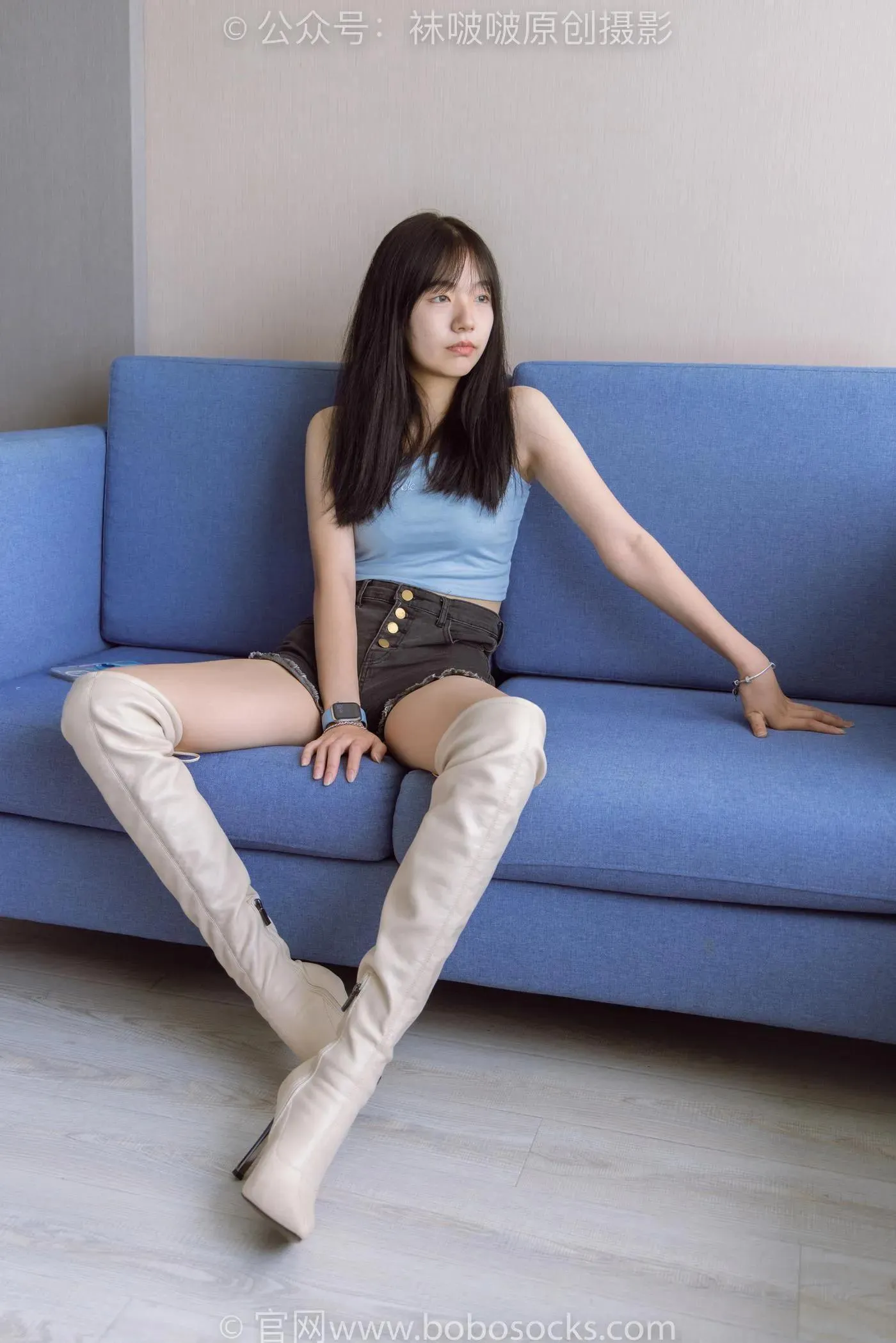 [BoBoSocks袜啵啵]NO.174 小甜豆-高跟长靴、白棉袜、裸足 [178P]插图9